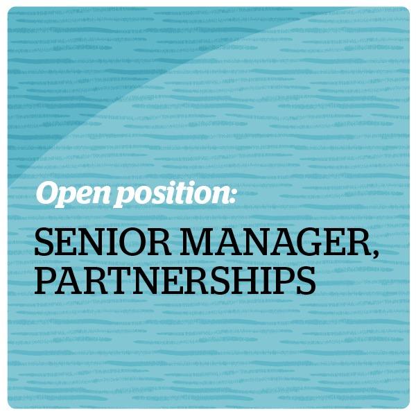 Open Position: Senior Manager, Partnerships